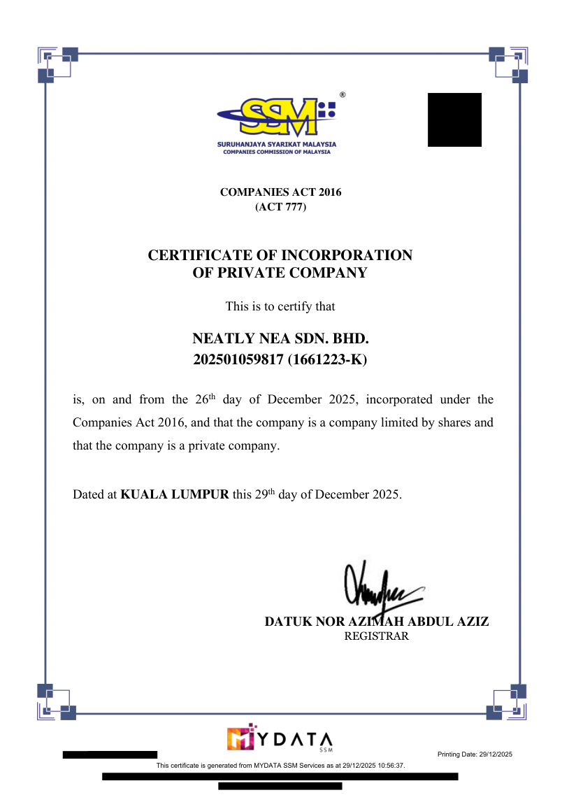 First page preview of Certificate of Incorporation